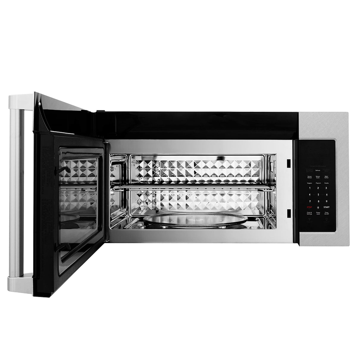 ZLINE - 30 in. 1.5 cu. ft. Over-The-Range Convection Microwave Oven with Sensor Cooking in Satin Stainless w/ Traditional Handle - Satin Stainless Steel