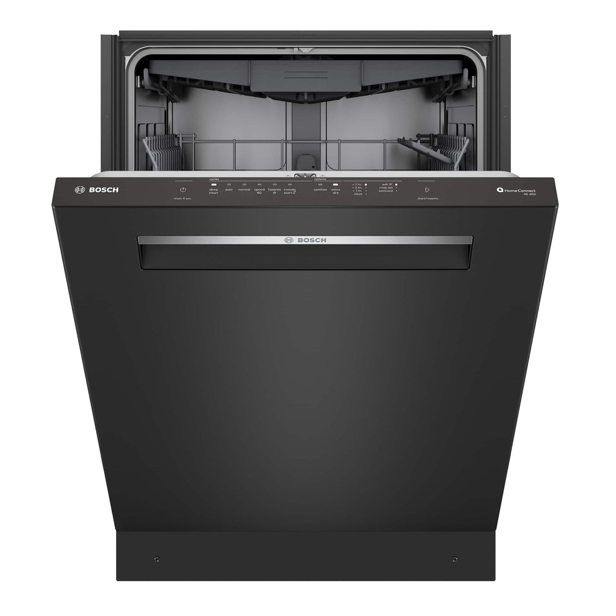 Bosch - 300 Series 24" Top Control Smart Built-In Stainless Steel Tub Dishwasher with 3rd Rack and Zone Wash, 46 dBA - Black