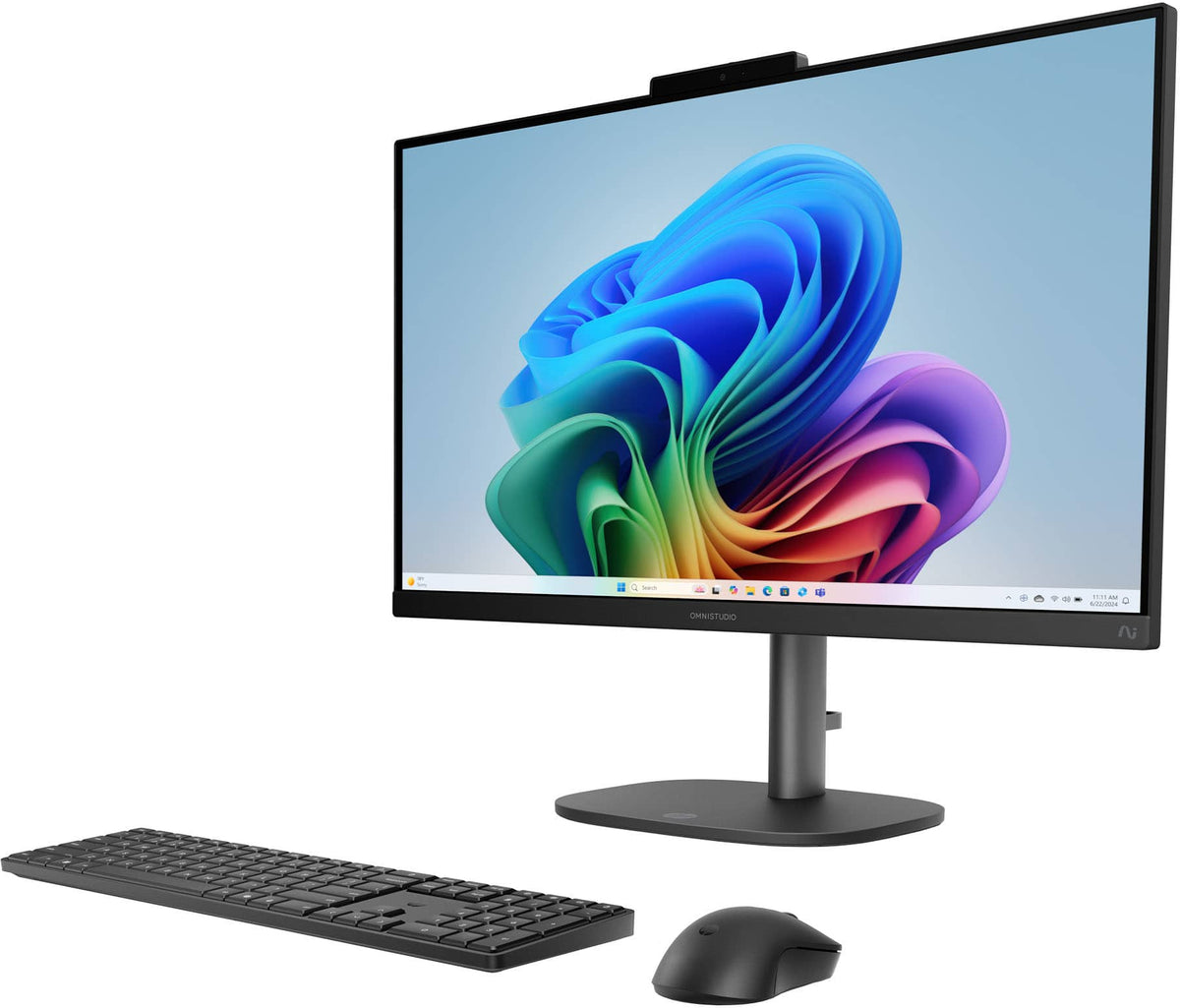 HP - OmniStudio 23.8" Full HD Touchscreen All-in-One w/ Adjustable Height - AMD Ryzen AI 5 - 16GB RAM - 512GB SSD - Copilot+ - Jet Black