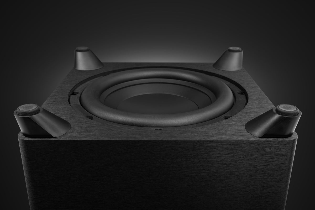 MartinLogan - Dynamo Foundation 10, 10” Sealed, Powered Subwoofer, with Magnitude MT-400 Amplifier, DSP-Optimized, and Wireless Ready - Brushed Black