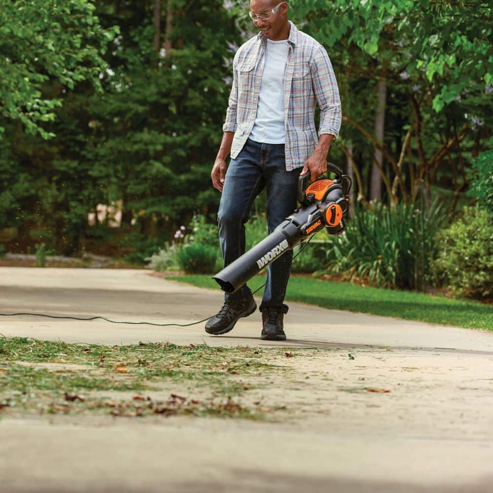 WORX - 12 Amp TRIVAC 70 MPH 600 CFM Corded Blower, Mulcher, and Vaccum - Black