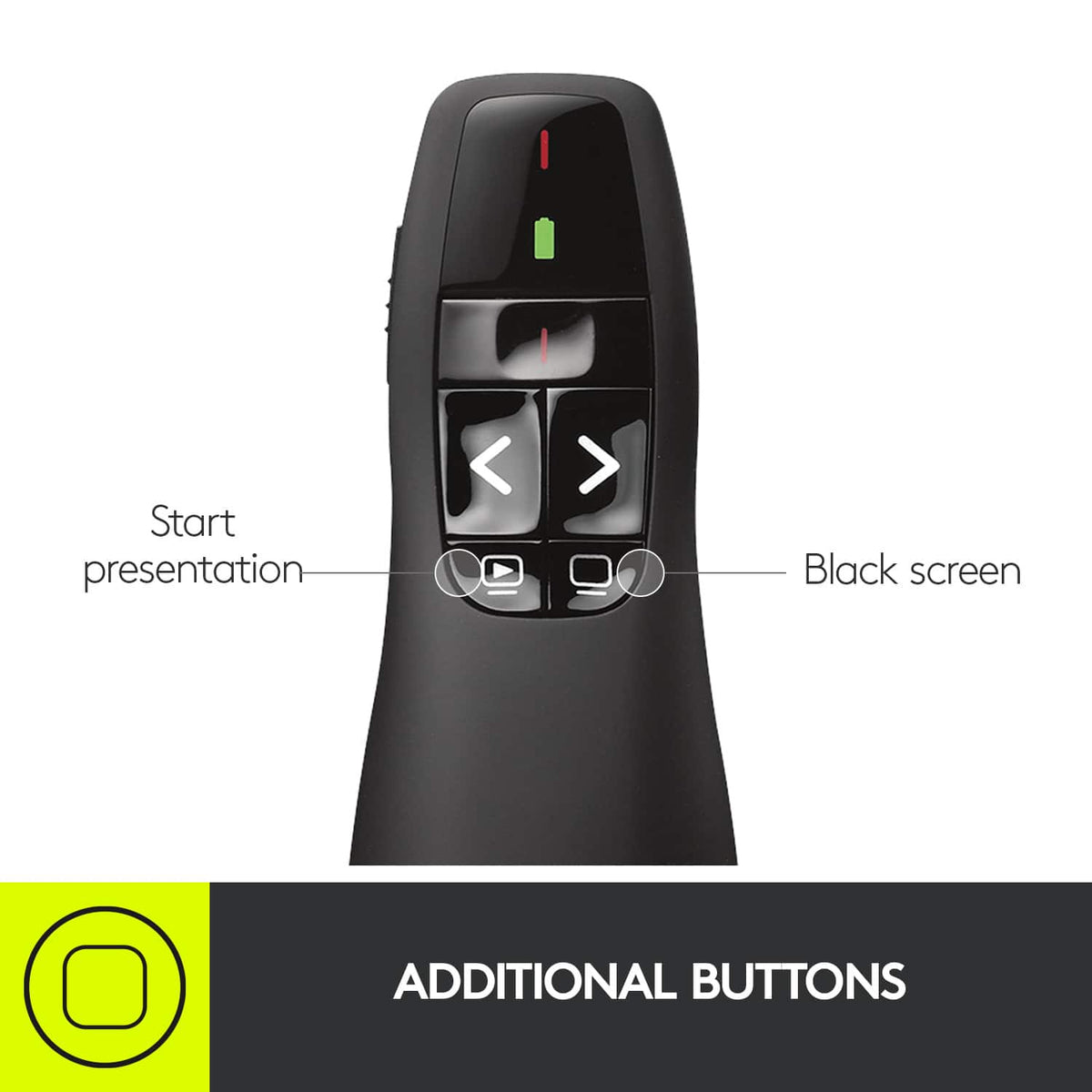 Logitech - R400 Presenter Remote Control - Black