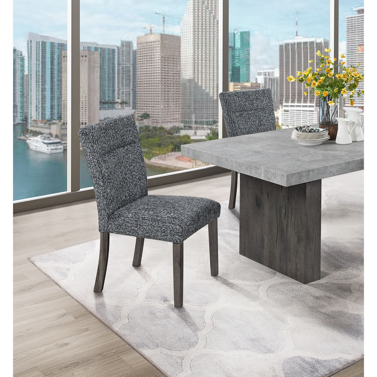 Sharon - Dining Chair With Extended Back (Set of 2) - Gray