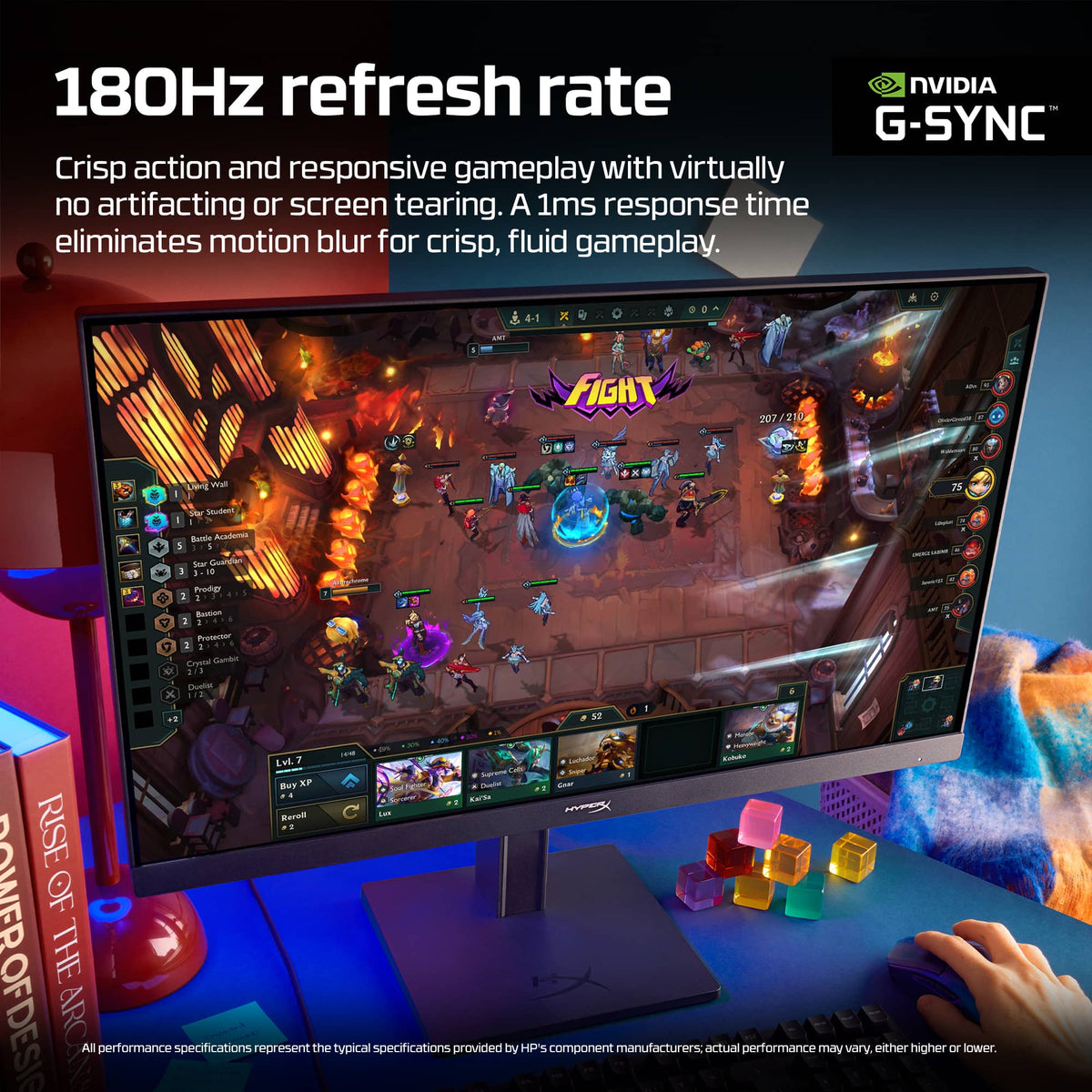HyperX - OMEN by HP 24" IPS Full HD 180Hz FreeSync Gaming Monitor with Adjustable Height (DisplayPort, HDMI) - Black