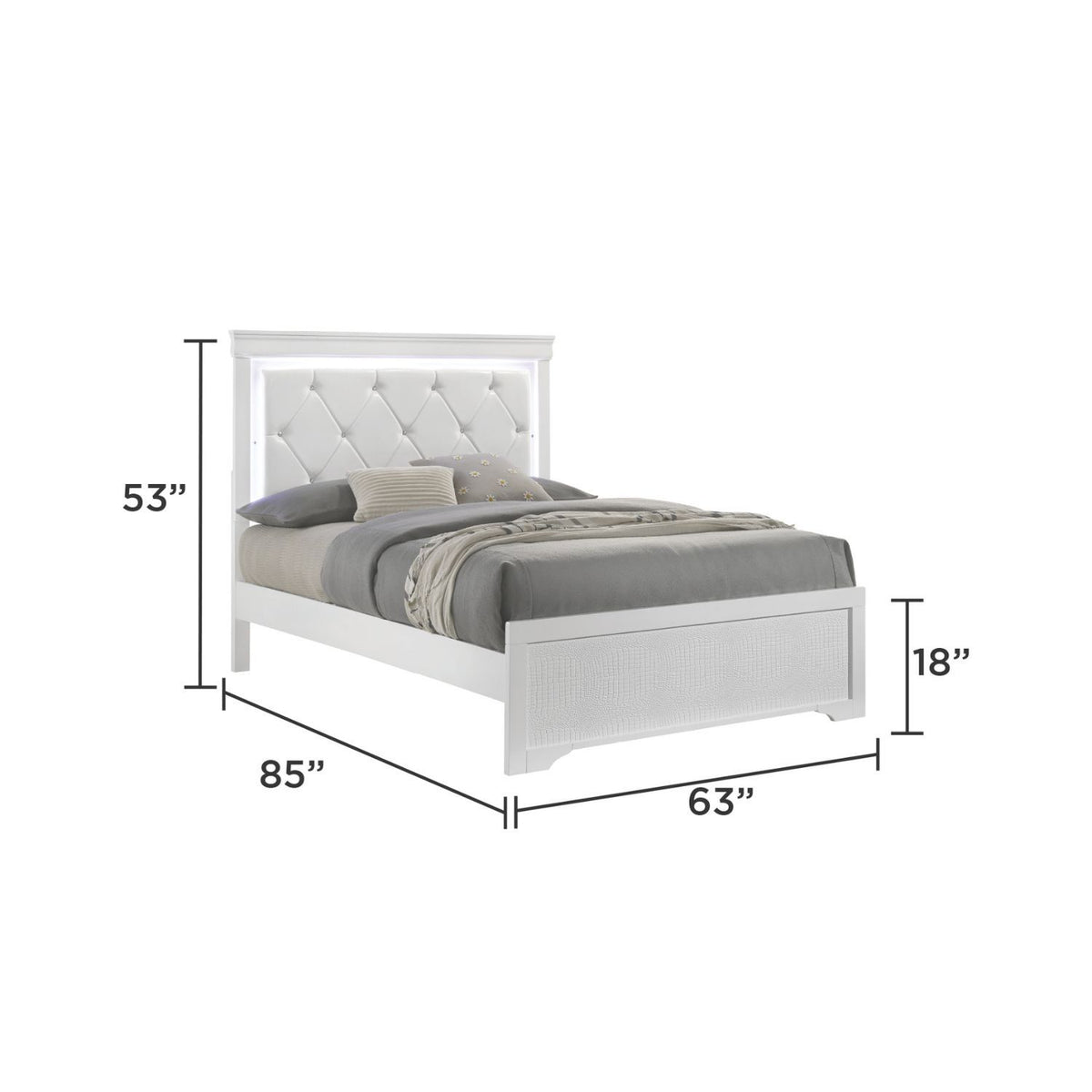Blaze - Cama con cabecero LED