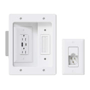 Sanus - In-Wall Cable Concealer Recessed Power Kit - White