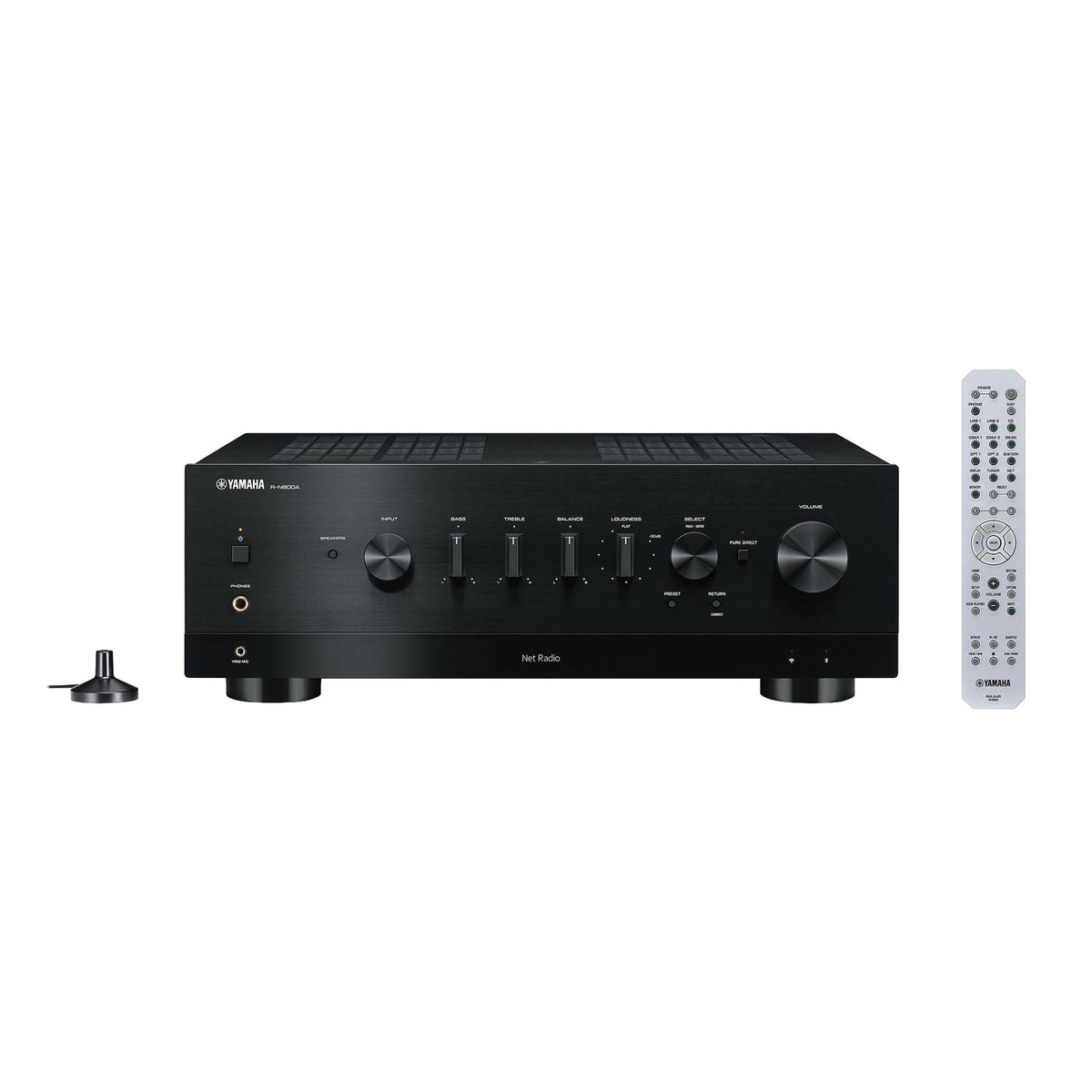Yamaha - R-N800ABL Bluetooth 240-Watt 2.0-Channel Network Stereo Receiver with Remote - Black
