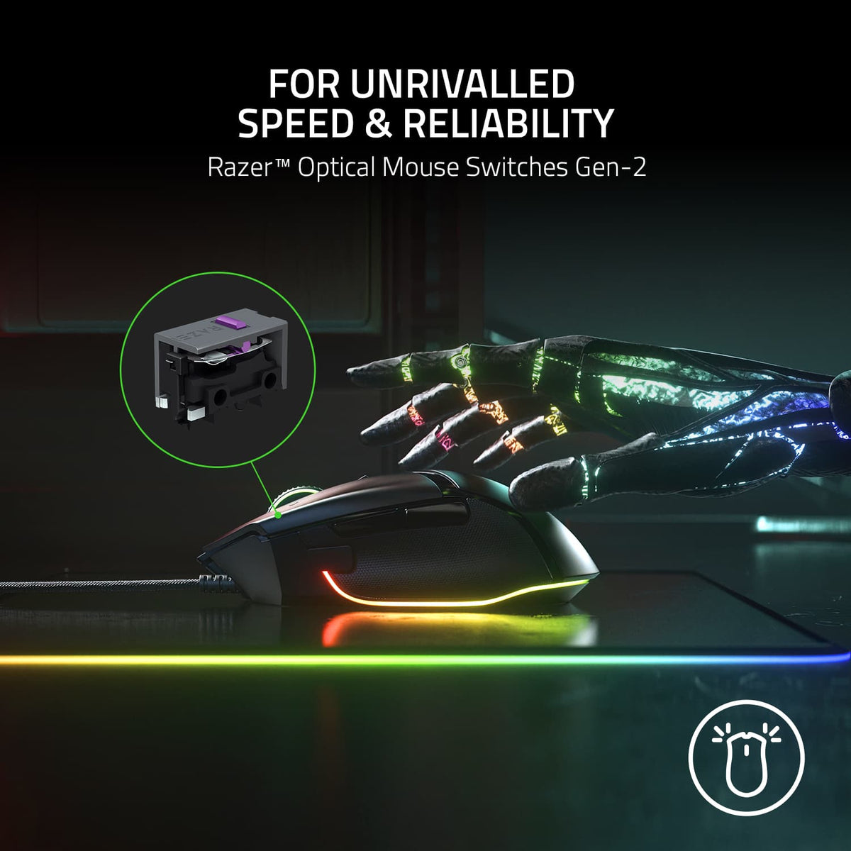 Razer - Basilisk V3 Optical Gaming Mouse with Chroma RBG Lighting - Wired - Black