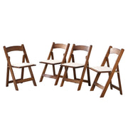 Solid Wood Upholstered Folding Chair Set, Dining Room (Set of 4)