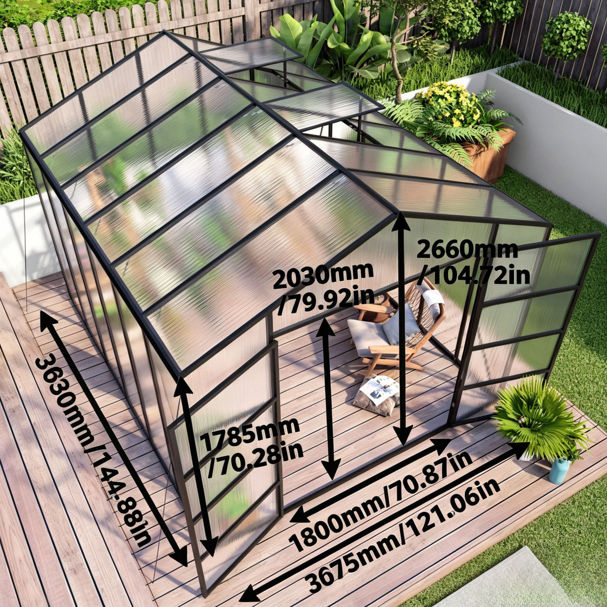 Cabaña para jardín exterior resistente al viento y apta para todas las estaciones Gain Height