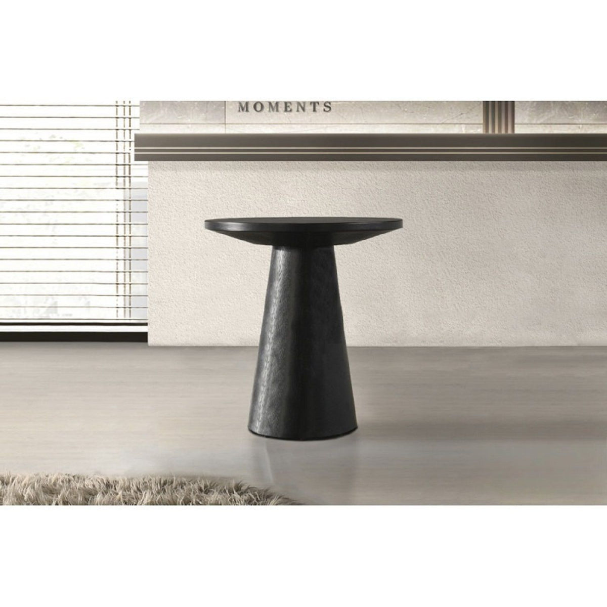 Mesa de consola redonda con base de pedestal