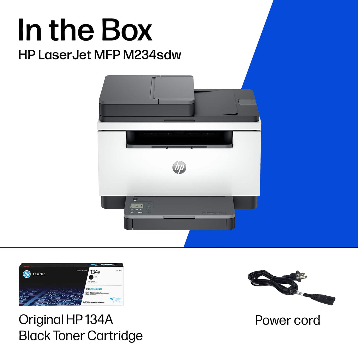 HP - LaserJet M234sdw Wireless AI-Enabled Black-and-White Laser Printer - White & Slate