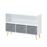 Bookcase With Collapsible Drawers, Book Display Organizer
