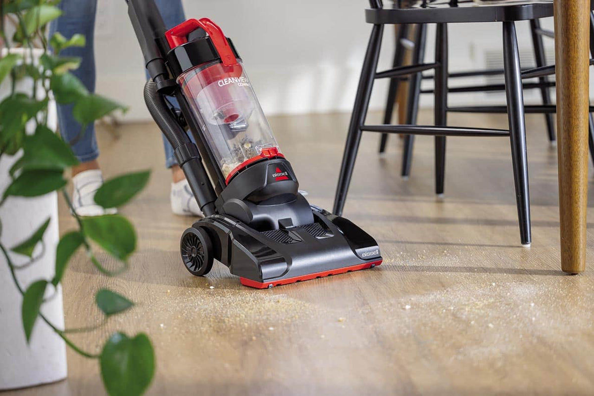 BISSELL - CleanView Compact Upright Vacuum - Black/Red