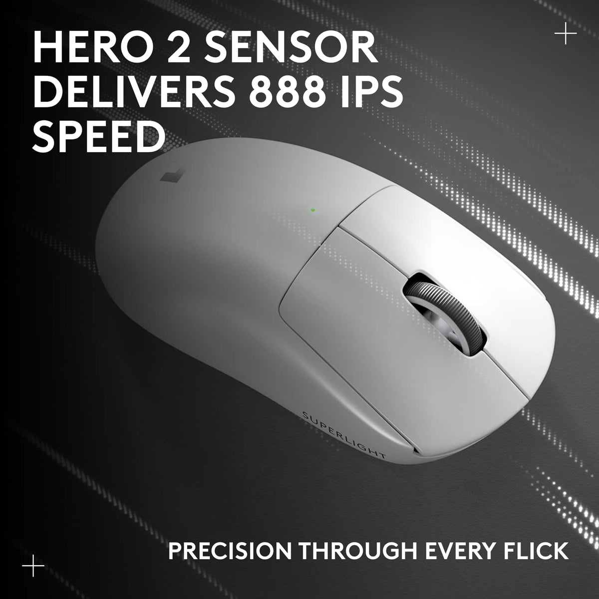 Logitech - PRO X SUPERLIGHT 2c LIGHTSPEED Lightweight Compact Wireless Optical HERO 2 Sensor 44 000 DPI Gaming Mouse for PC - Wireless - White
