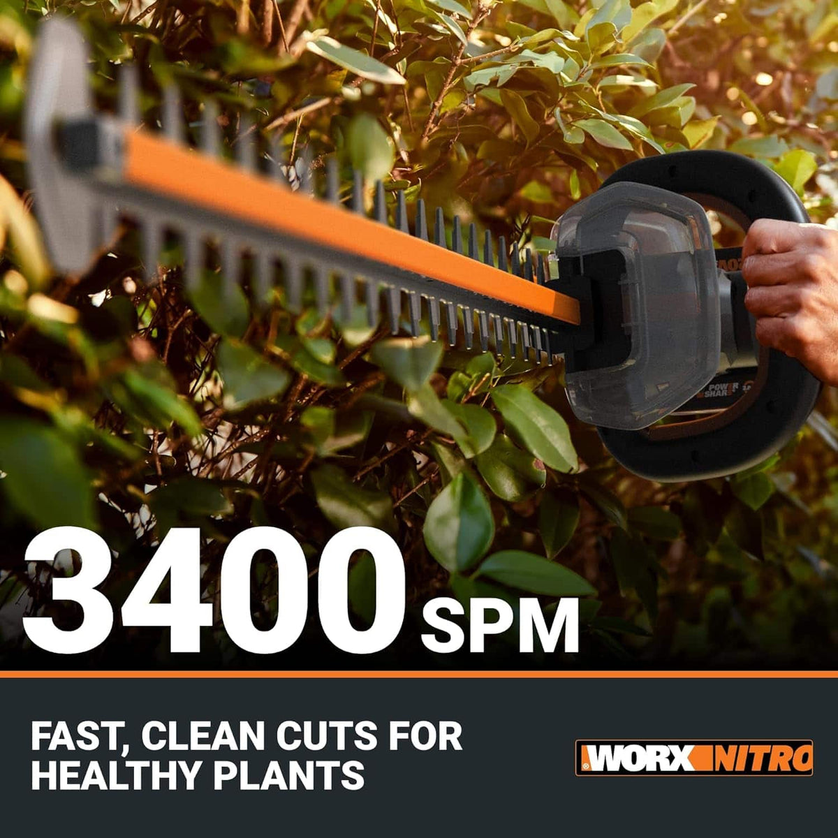 WORX - 40V 24" Cordless Hedge Trimmer (2 x 2.0 Ah Batteries & 1 x Charger) - Black