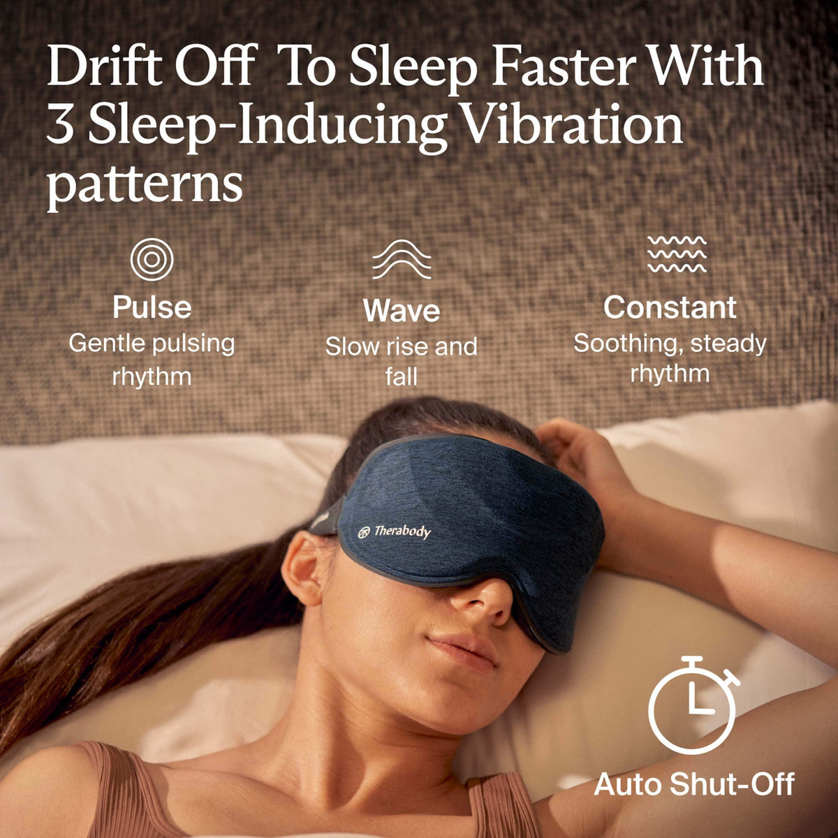 Therabody - SleepMask - Ultra-Comfortable 100% Blackout Eye Mask With Gentle Massaging Vibration - Blue