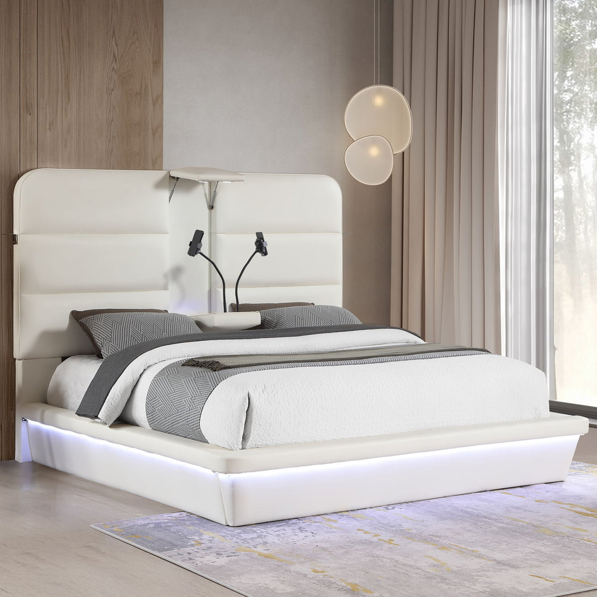 Futura - Cama tapizada con cabecero alto