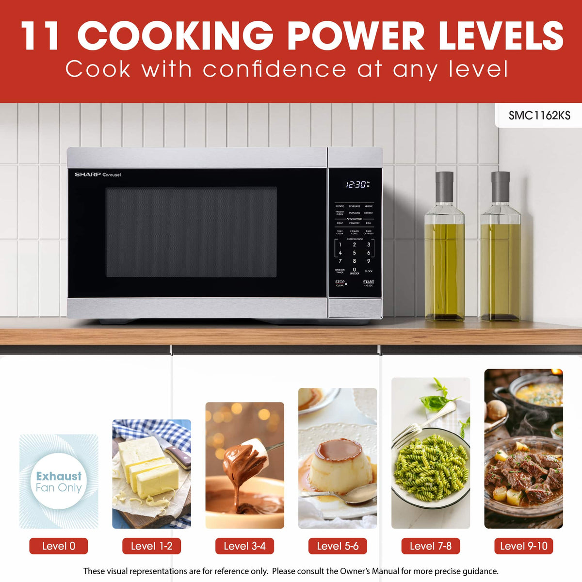 Sharp - 1.1 cu ft Countertop Microwave With Sensor Cooking - Stainless Steel
