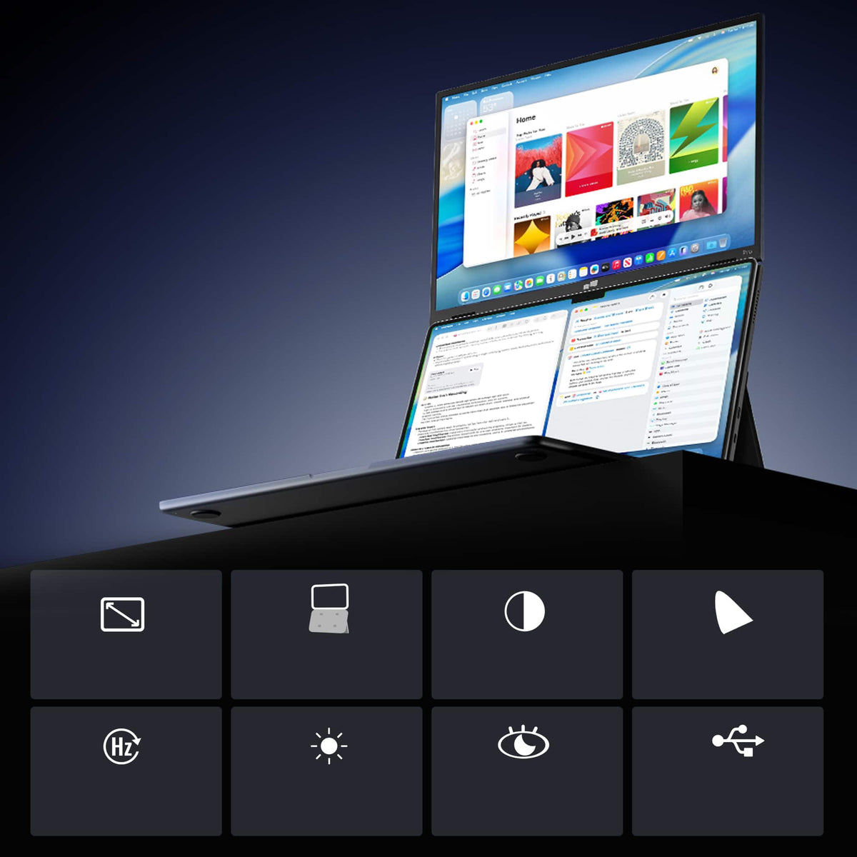 Mobile Pixels - Duex Float 2 Pro 16" Portable Monitor (Mini HDMI, USB) - Black