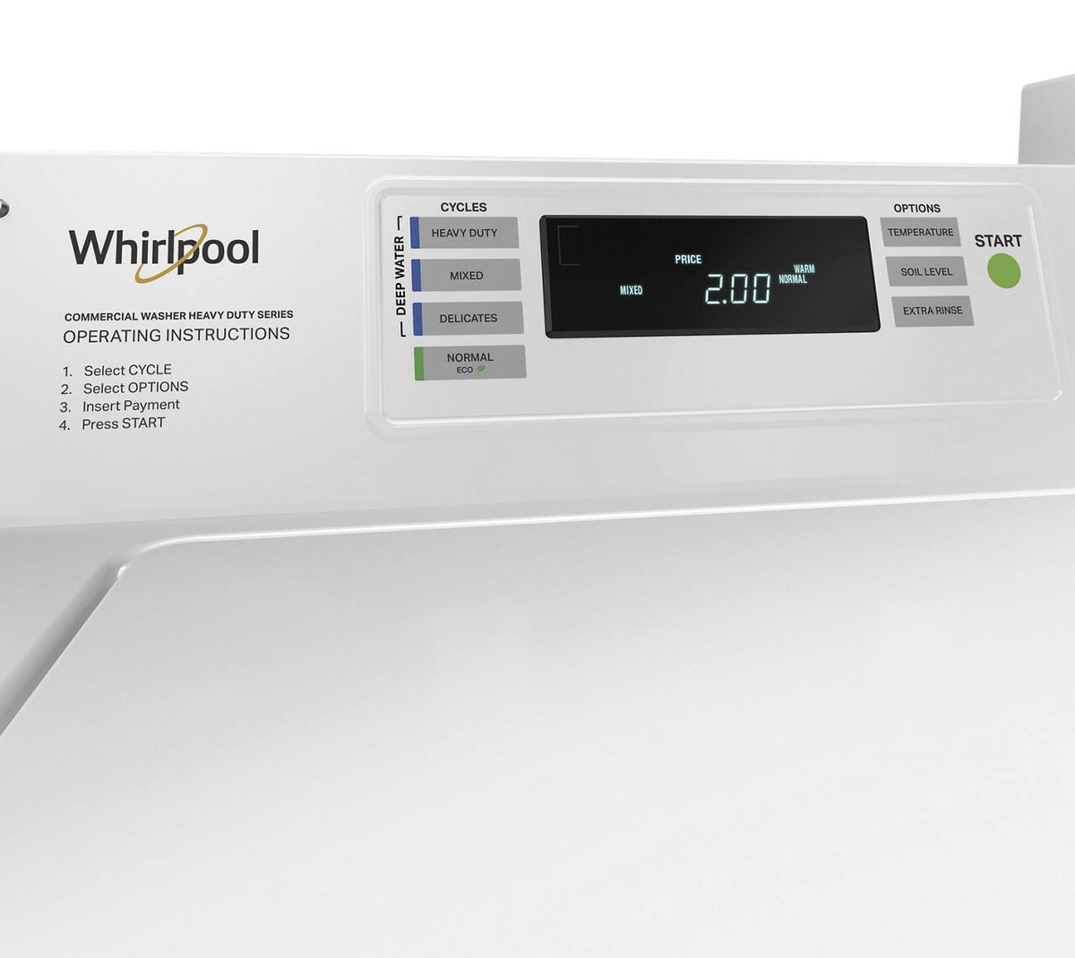 Whirlpool - 3.3 Cu. Ft. Commercial Top-Load Washer with Factory-Installed Coin Drop and Coin Box - White