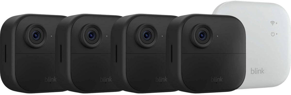 Blink - Outdoor 4 XR - Wireless security camera with extended range, up to 400 feet. Sync Module XR included - 4 Cameras - Black