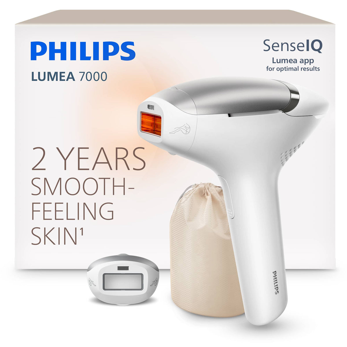 Philips - Lumea 7000 Series IPL Hair Removal Device -with SenseIQ Technology - Silver