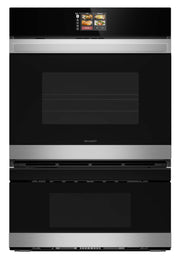 Sharp - 30 In Smart Convection Wall Oven and Microwave Drawer Combination for Single Cutout with Alexa Compatibility (SWB3085HS) - Stainless Steel