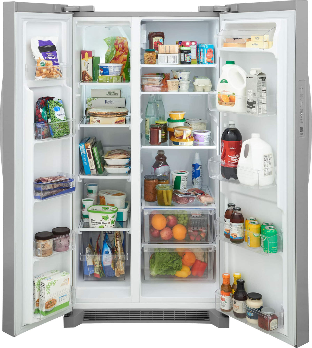 Frigidaire - 36 in. Wide 26 Cu. Ft. Standard Depth Side-by-Side Refrigerator with CrispSeal Crispers - Smudge Proof Stainless Steel