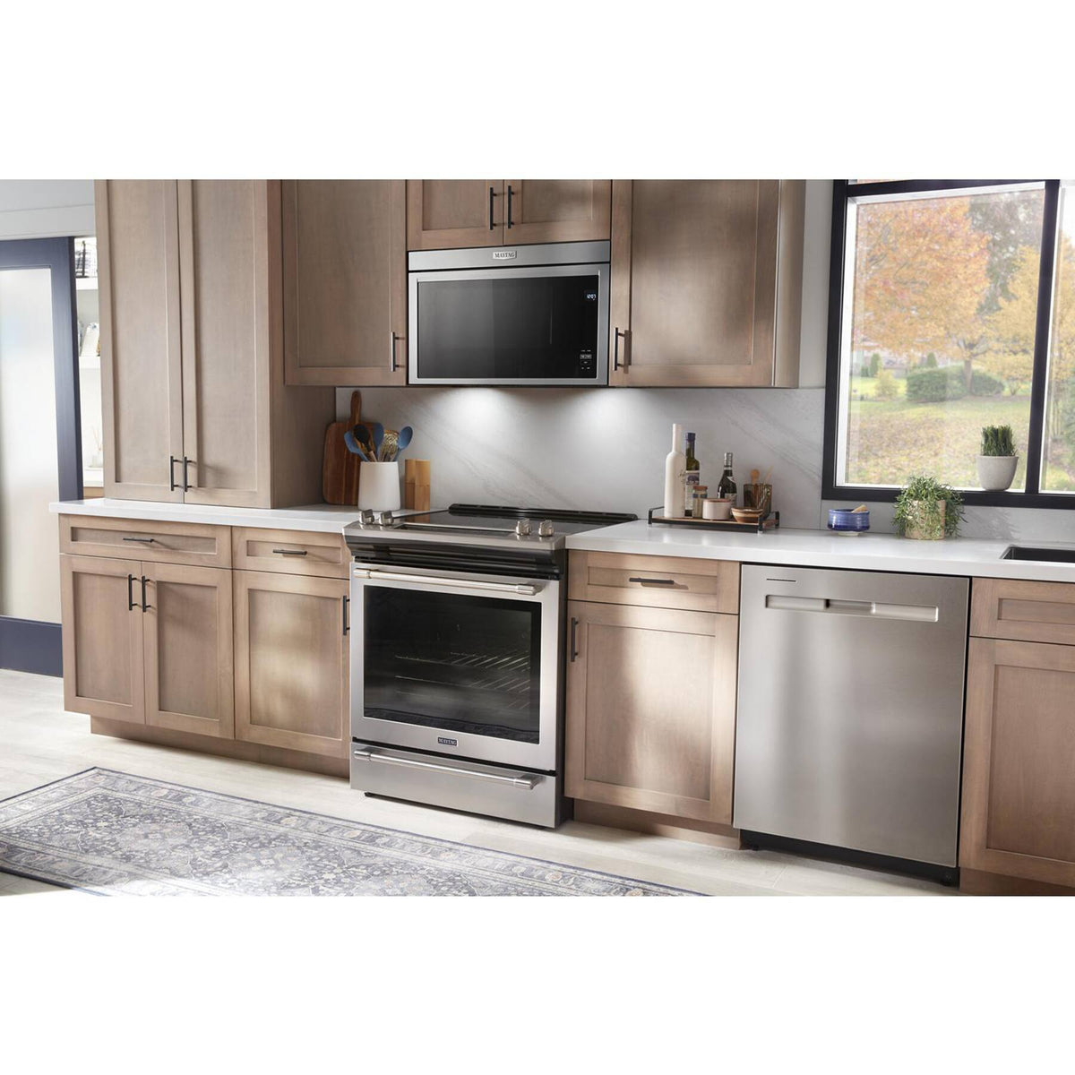 Maytag - 1.1 Cu. Ft. Over-the-Range Microwave with Flush Built-in Design - Stainless Steel