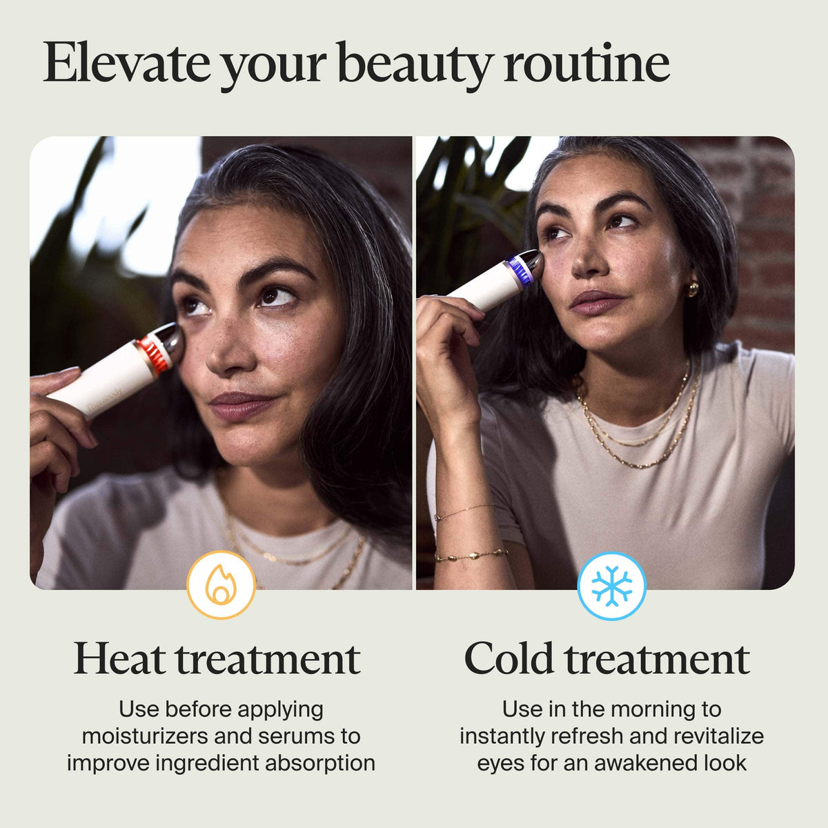 Therabody - TheraFace Depuffing Wand - Cold & Heat Facial Treatments - White