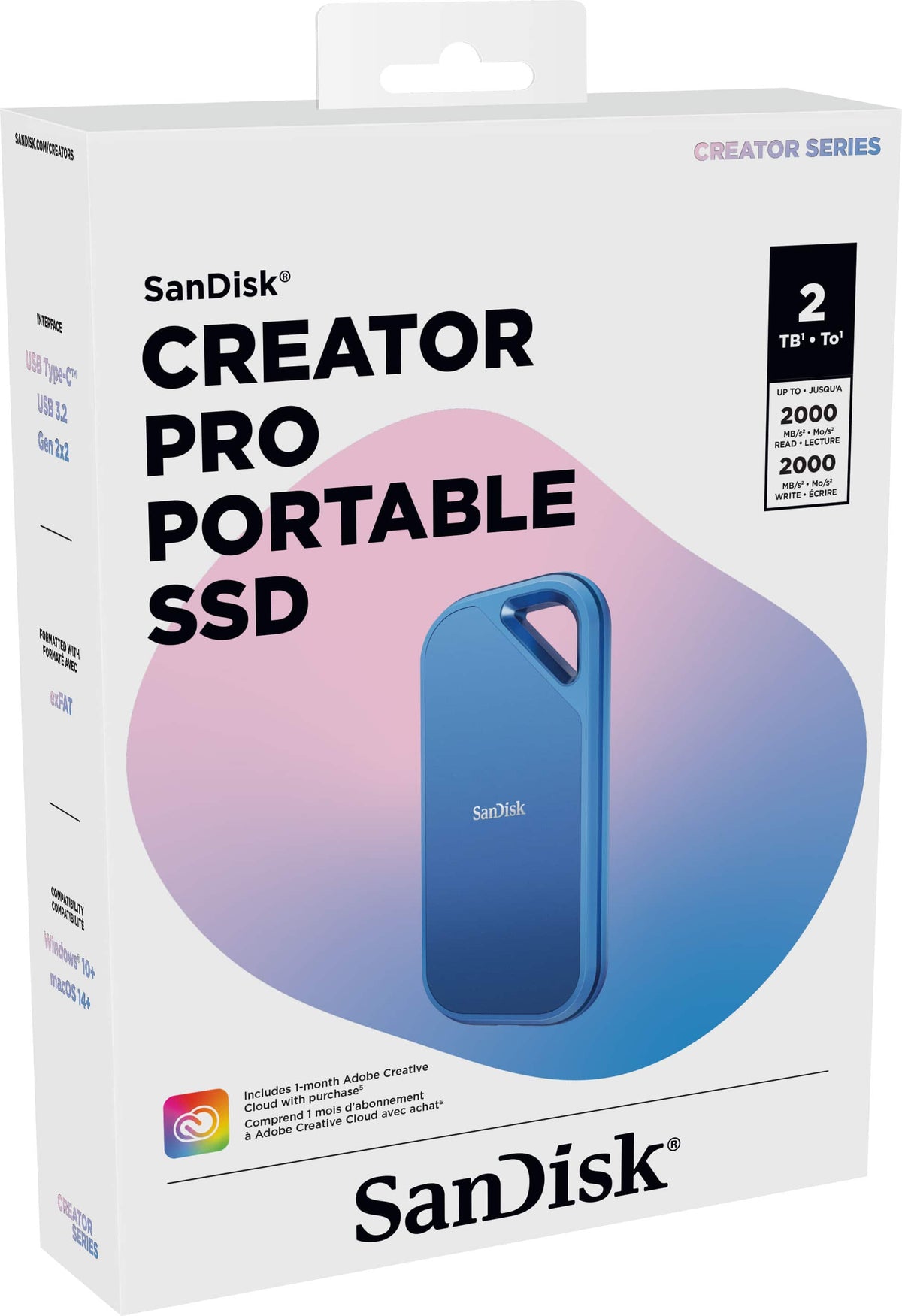 SANDISK - Creator Pro 2TB Portable SSD - Blue