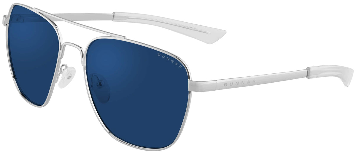 GUNNAR - Mustang Computer Glasses with Blue Light Reduction, Sun Lenses - Chrome