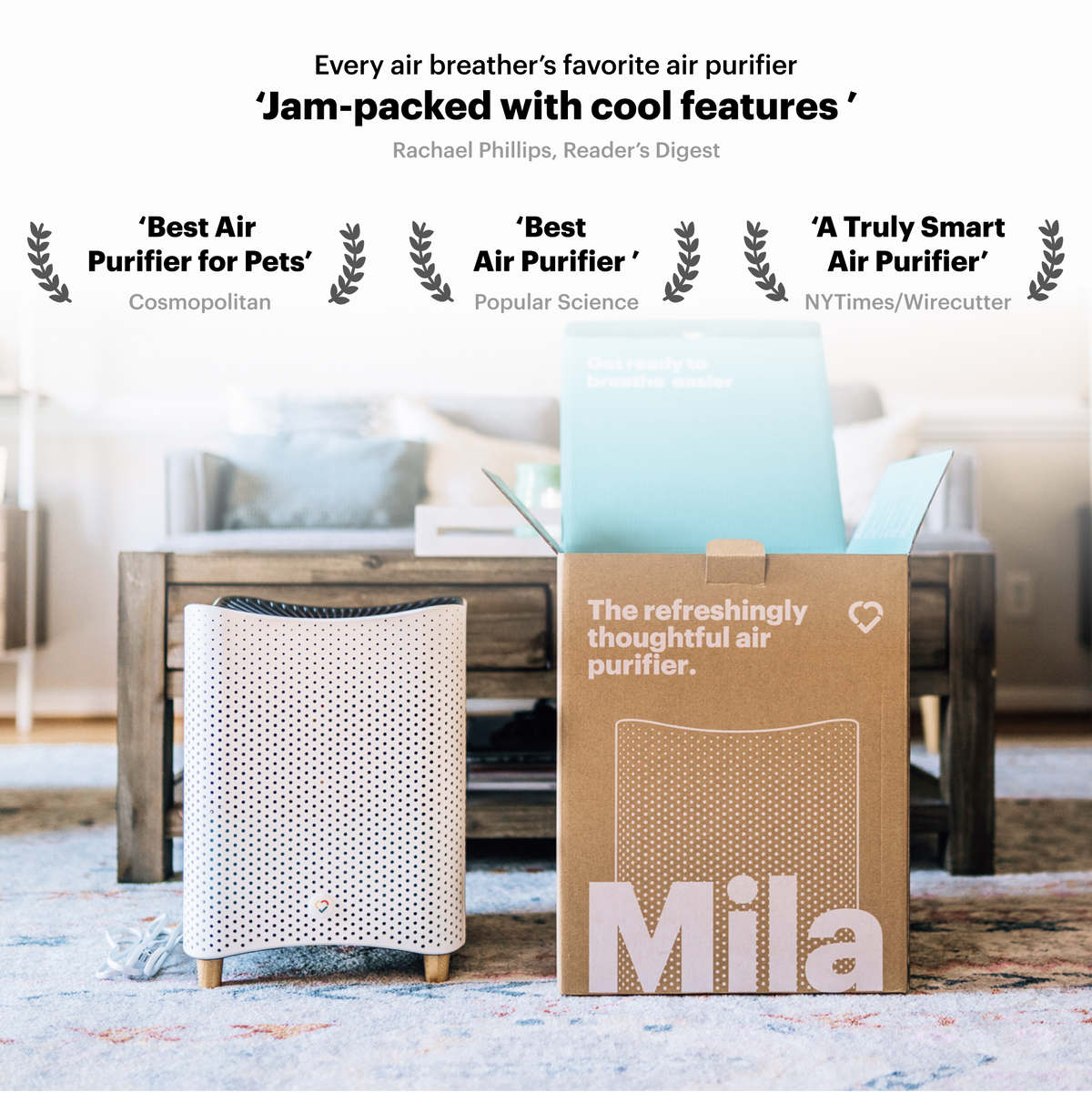 Mila - Air Purifier with Big Sneeze Filter - White