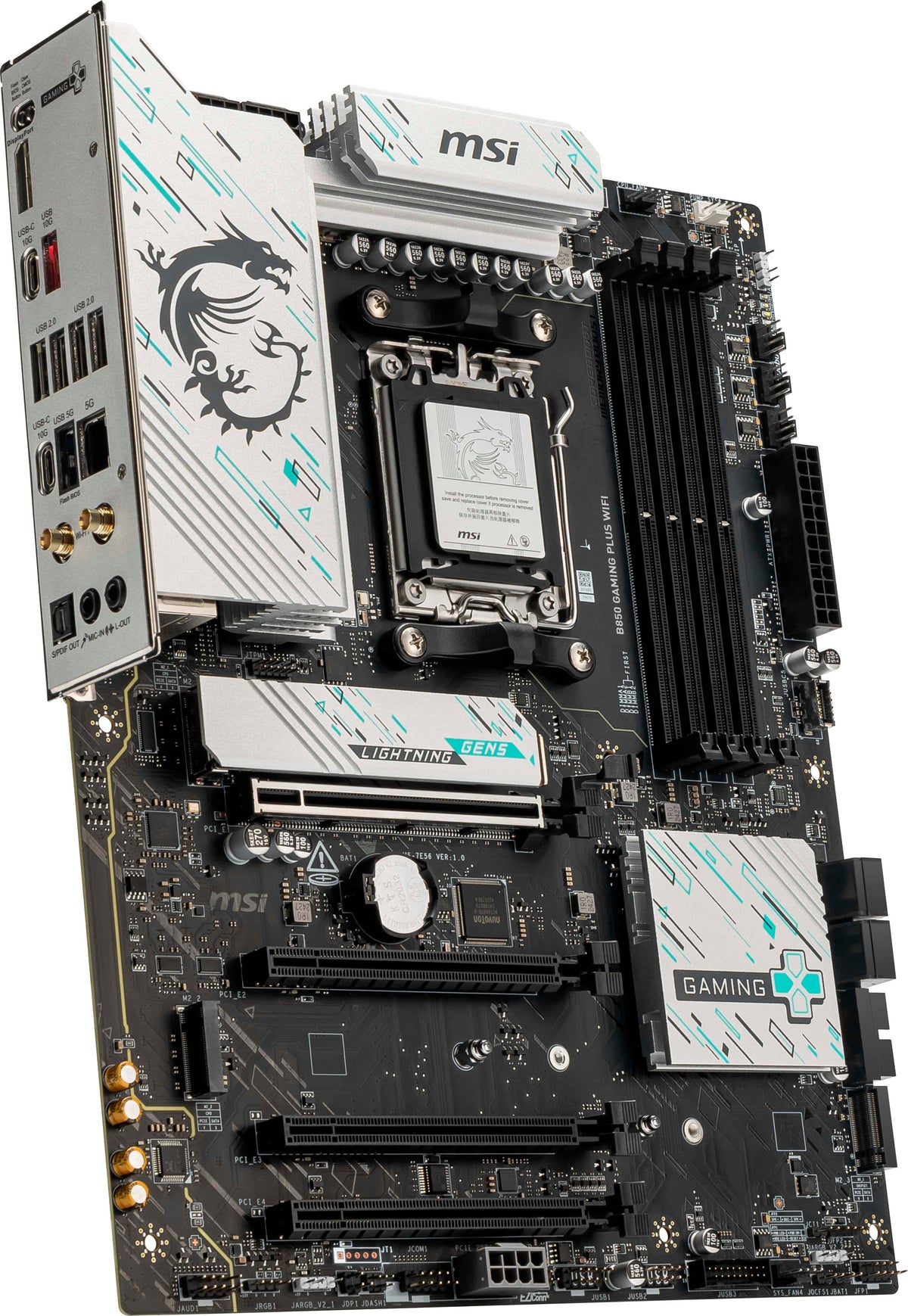 MSI - B850 GAMING PLUS WIFI (Socket AM5) AMD B850 ATX DDR5 Wi-Fi 7 Motherboard - Black