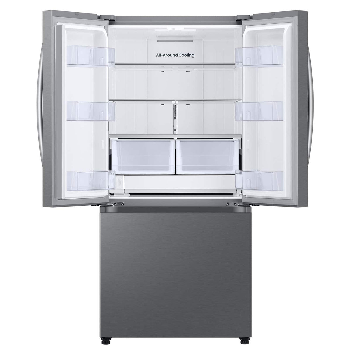 Samsung - 33 in. Wide Bespoke AI 25 cu. ft. 3-Door French Door Refrigerator with Auto Ice Maker & All-Around Cooling - Stainless Steel