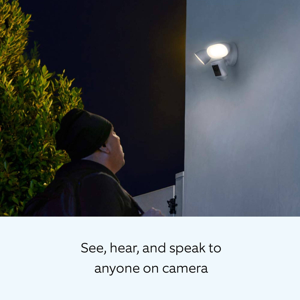 Ring - Floodlight Cam Pro with 2K Video and Ring-Vision, 2 LED Lights, Dual Band Wi-Fi, and 3D Motion Detection - Black