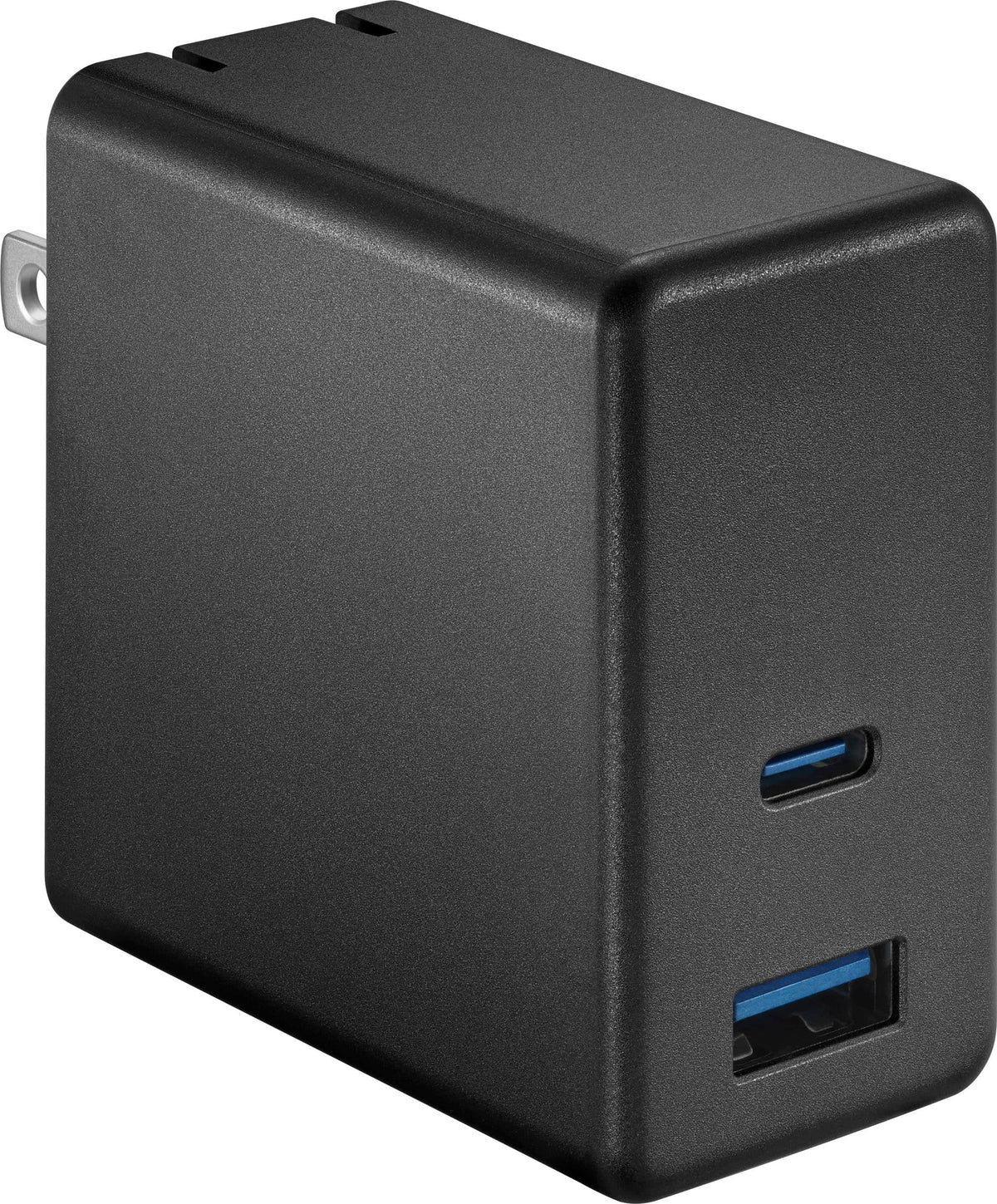 Best Buy essentials™ - 65W Dual Port USB-C and USB Wall Charger for MacBook Pro, iPad, iPhone, Apple Watch, Smarthones & other USB-C Devices - Black