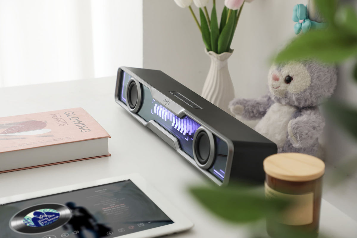 Edifier - QS30 2.0 Bluetooth Gaming Soundbar with Halo Lighting (1-Piece) - Black