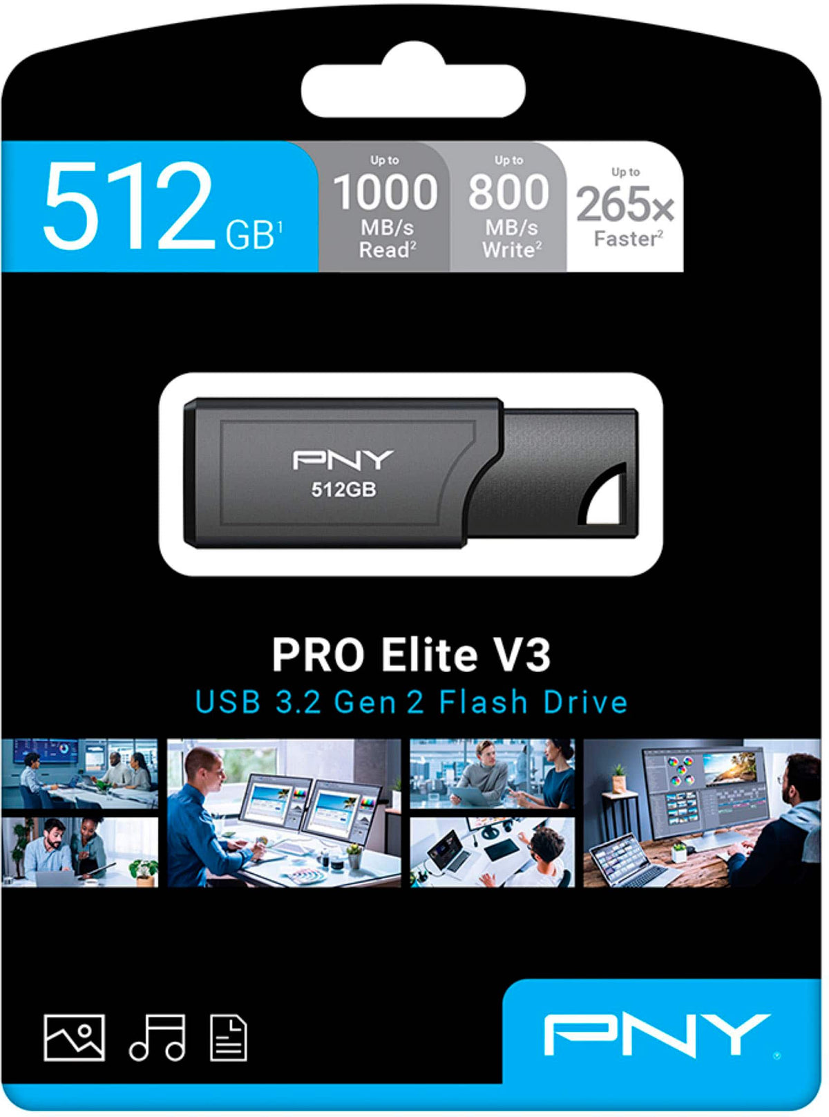 PNY - PRO Elite V3 512GB USB 3.2 Gen 2 Flash Drive - Black