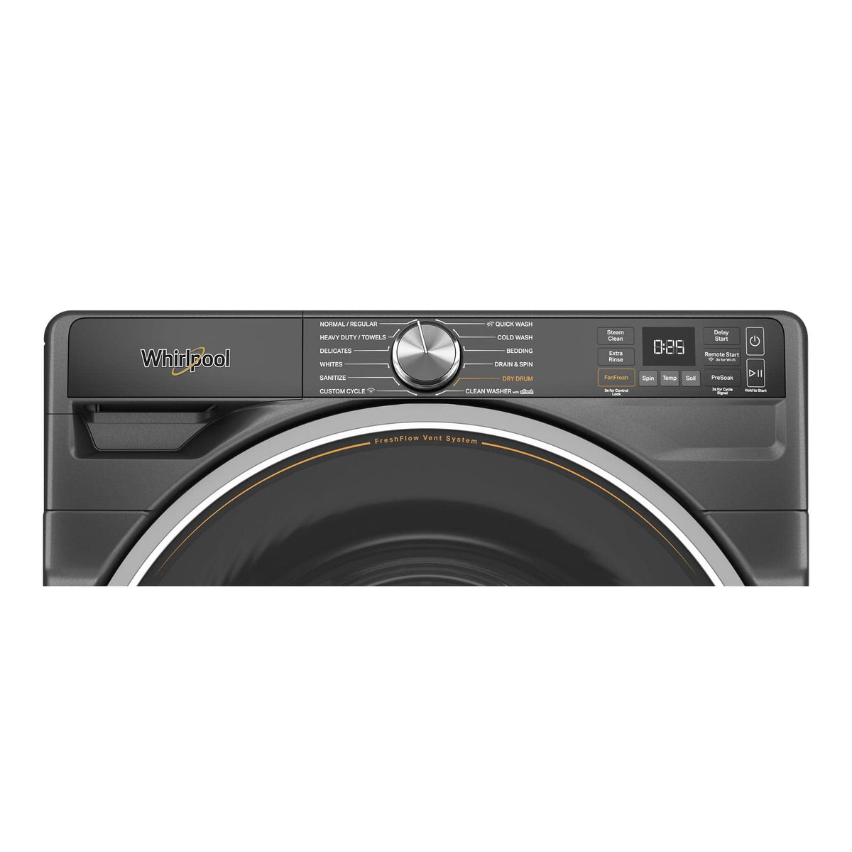 Whirlpool - 5.0 Cu. Ft. High Efficiency Smart Front Load Washer with FreshFlow Vent System - Volcano Black