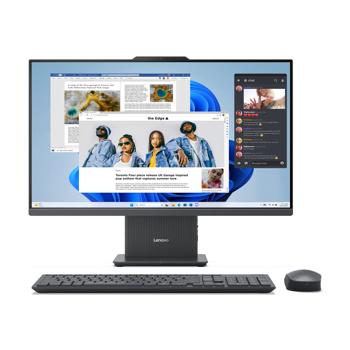 Lenovo - IdeaCentre AIO 27" FHD IPS LCD Touch-Screen All-In-One - Ryzen AI 5 330 2026 - 16GB Memory - 512GB Storage - Luna Grey