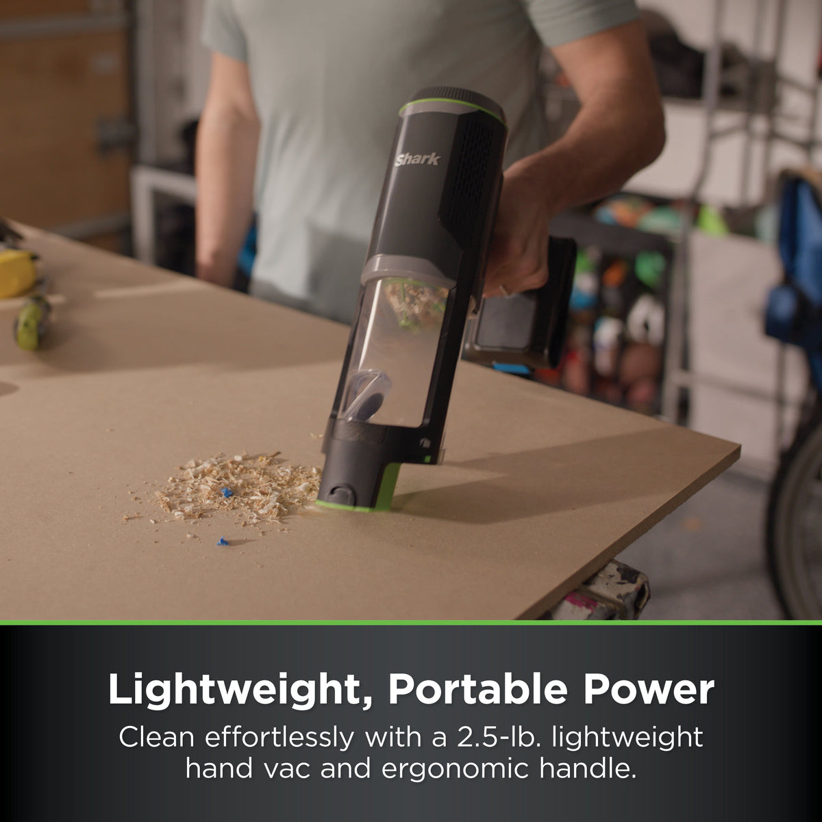 Shark - PowerBoost Cordless 2-in-1 Car/Home Handheld PowerVac - Charcoal + Electric Green