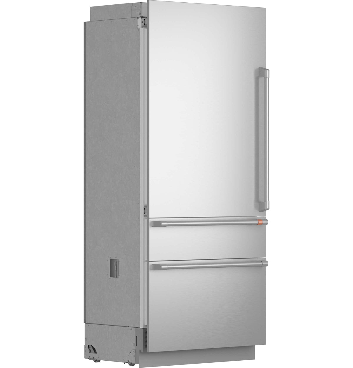 Café - 36 in. Wide 20.1 Cu. Ft. Smart Integrated Bottom-Freezer Built-In Counter-Depth Refrigerator - Left Swing - Custom Panel Ready