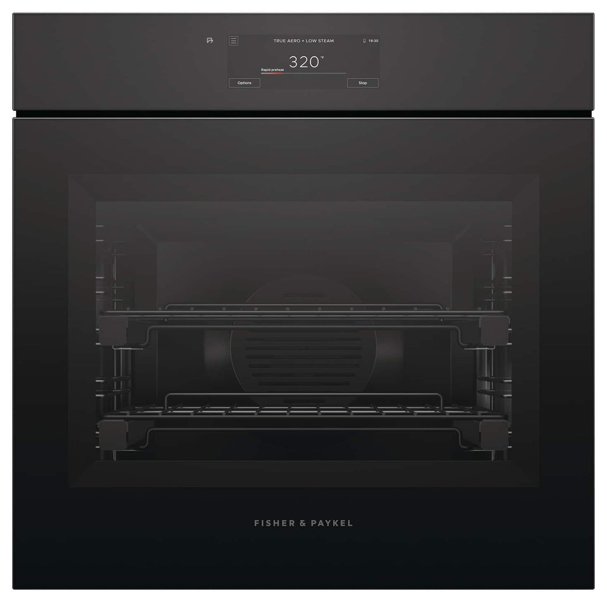 Fisher & Paykel - 24" 3 Cu Ft Built-in Combination Steam Oven, 6.8" Touchscreen, Handleless - Minimal (Soft - Black