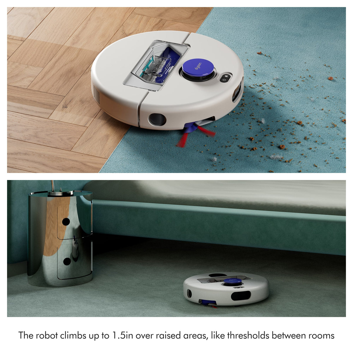 Dyson - r1 Nurovi Dry Robot Vacuum - Silver/Vinca Blue