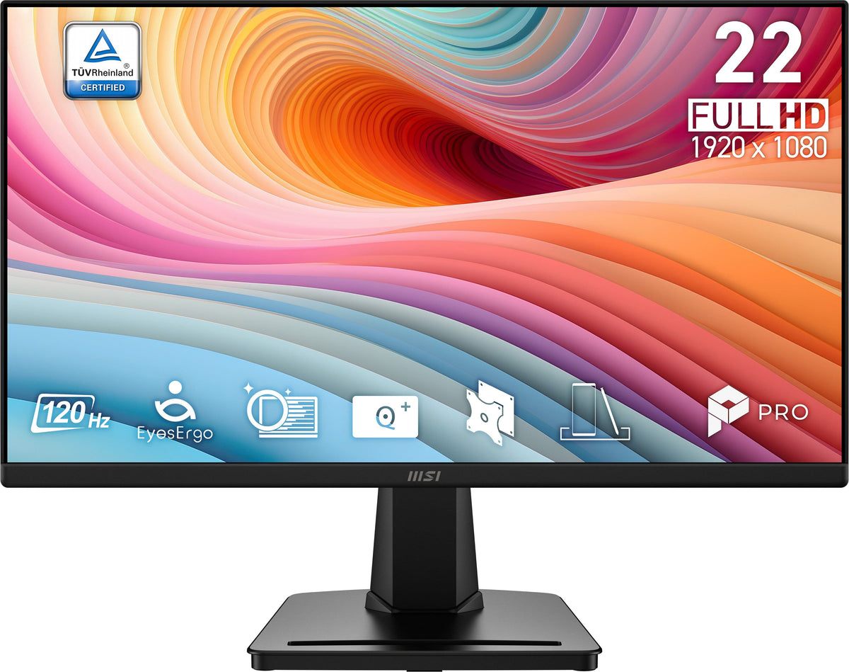 MSI - PRO MP225 E12VL 22" IPS FHD 120Hz 1ms Business Monitor with EyesErgo Tech (Video Port, HDMI) - Black