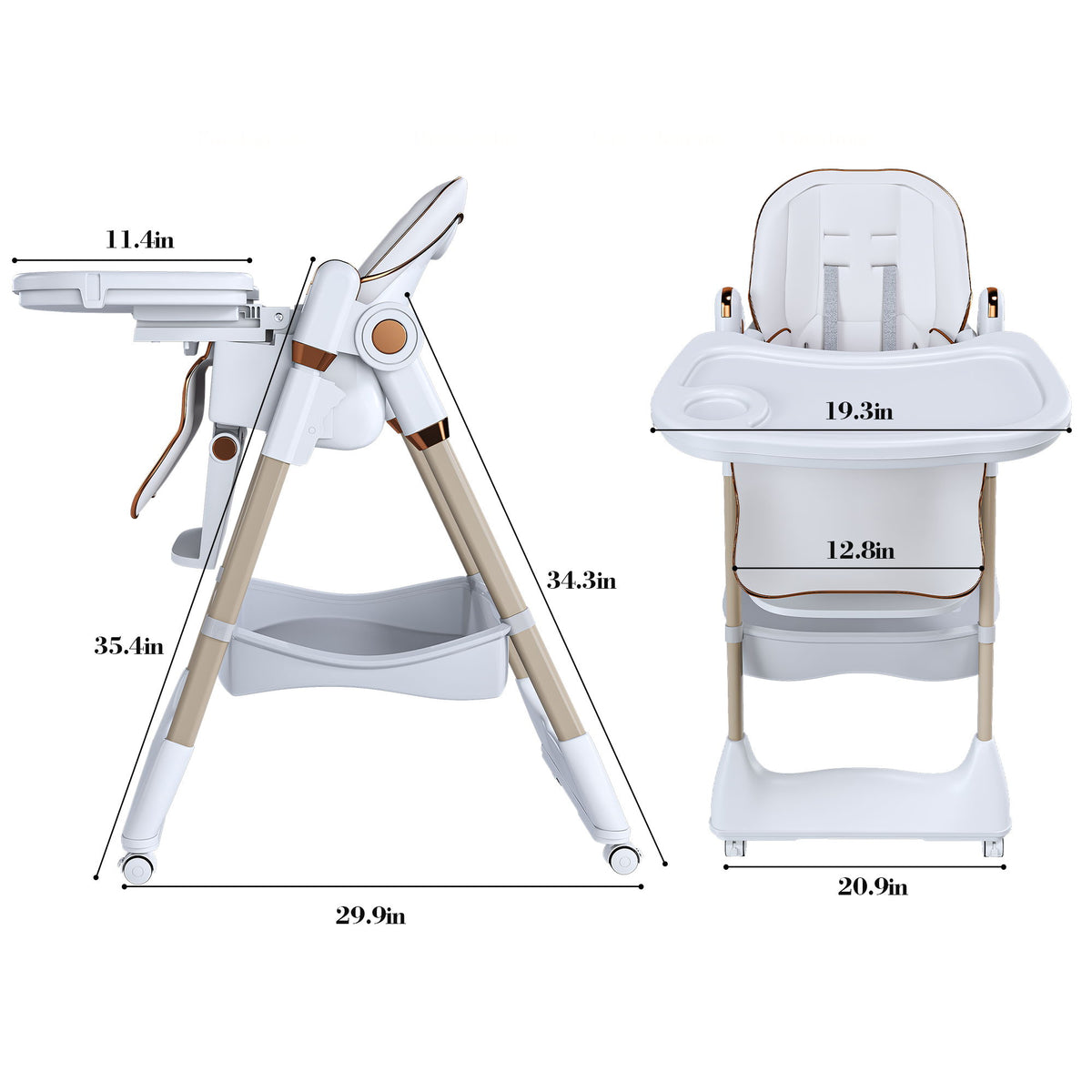 Silla alta ajustable para bebé
