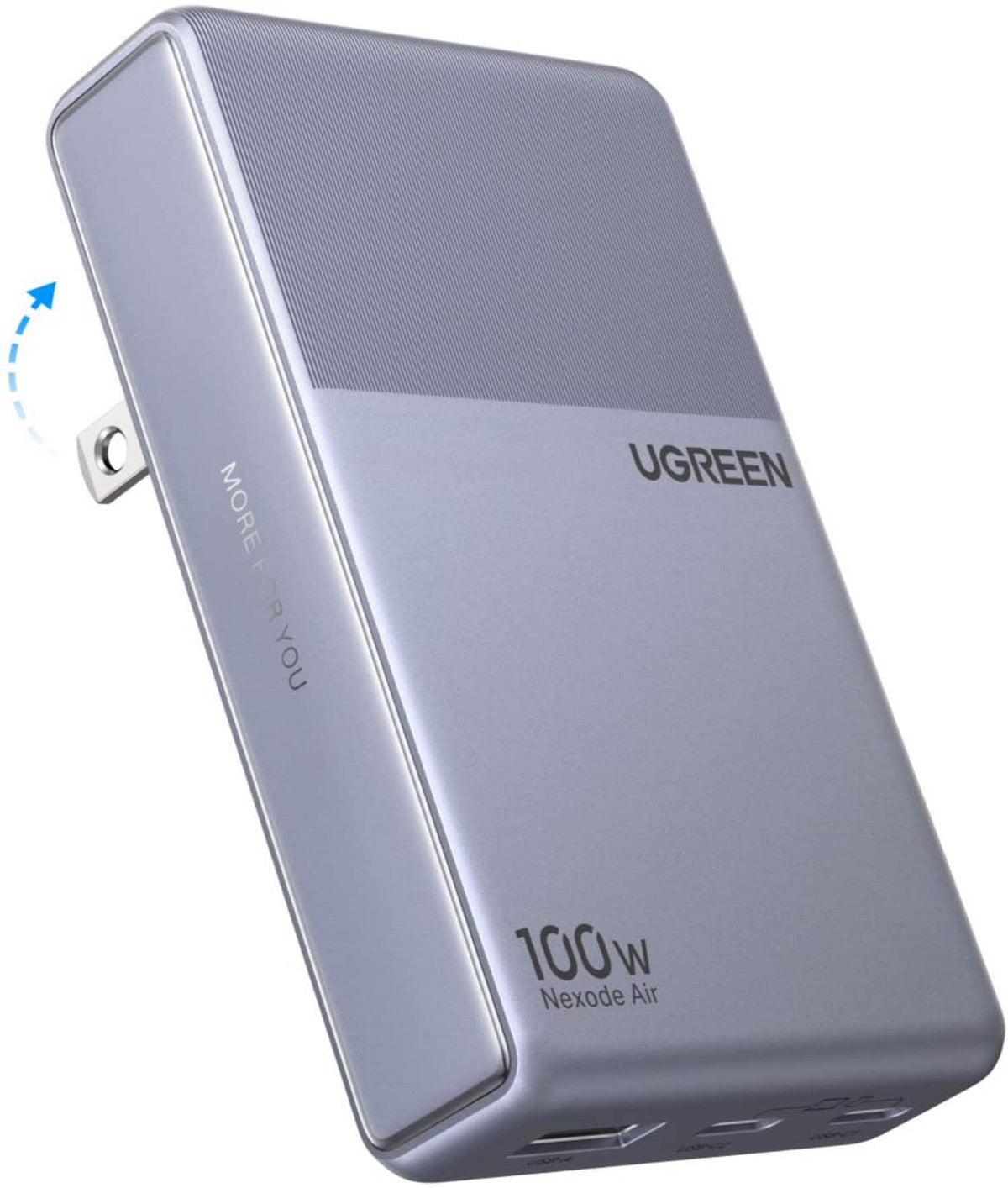 UGREEN - Nexode Air 100W Ultra-Slim USB-C Charger, 3-Port Fast GaN Charger for Laptops, Tablets, Cell Phones - Space Gray