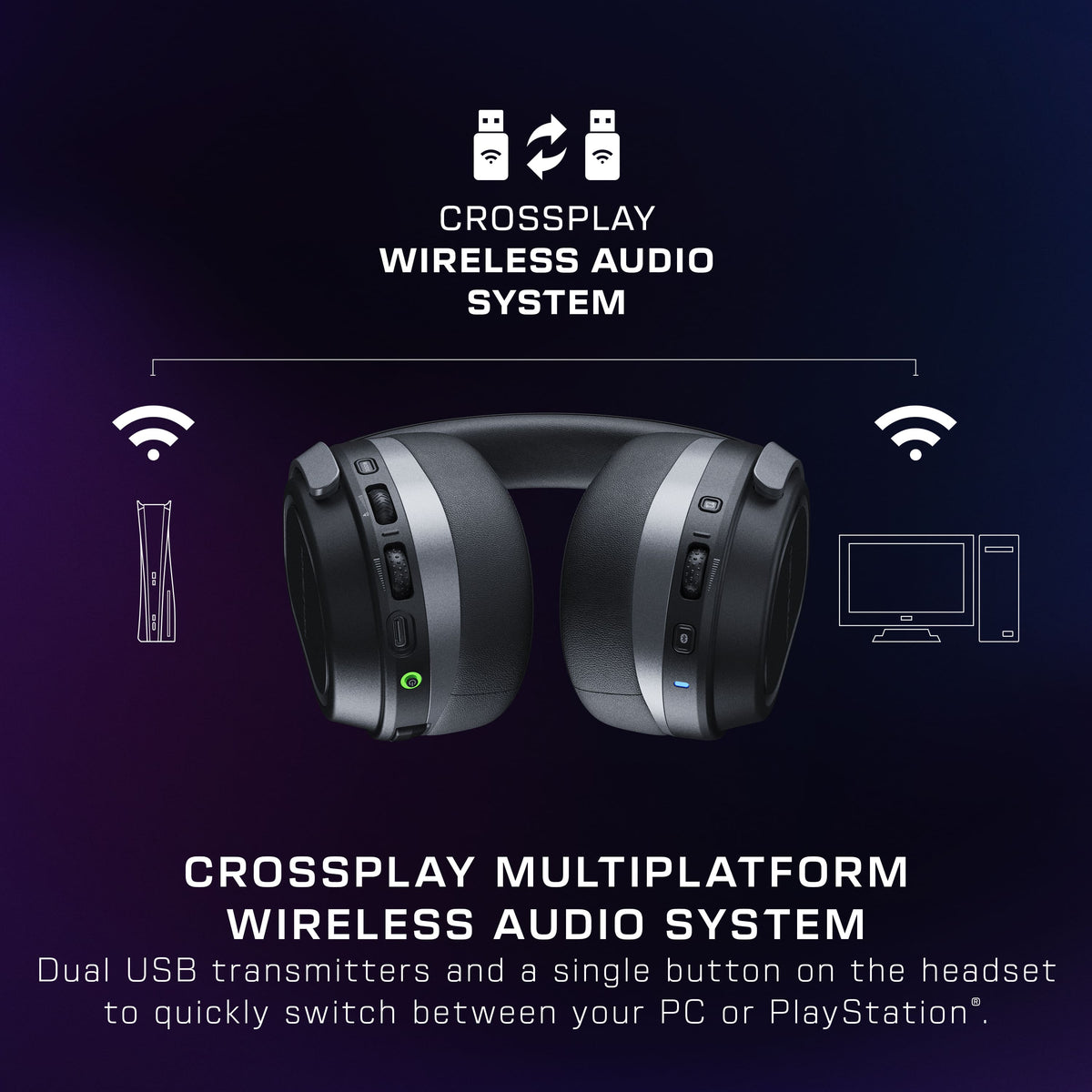 Turtle Beach - Stealth 700 Gen 3 Wireless Over-Ear Multiplatform Gaming Headset for PC, PS5, PS4, & Mobile with 80-Hr Battery - Black